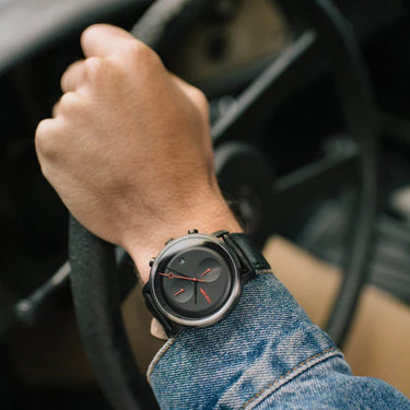 California Watch Co. Golden Gate Chrono Leather Gunmetal Red